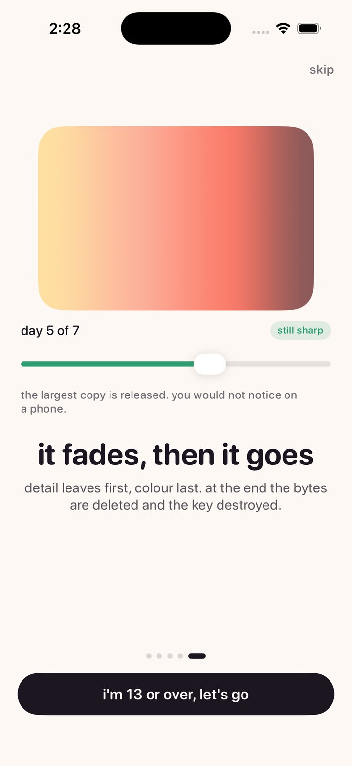 Onboarding screen reading it fades, then it goes