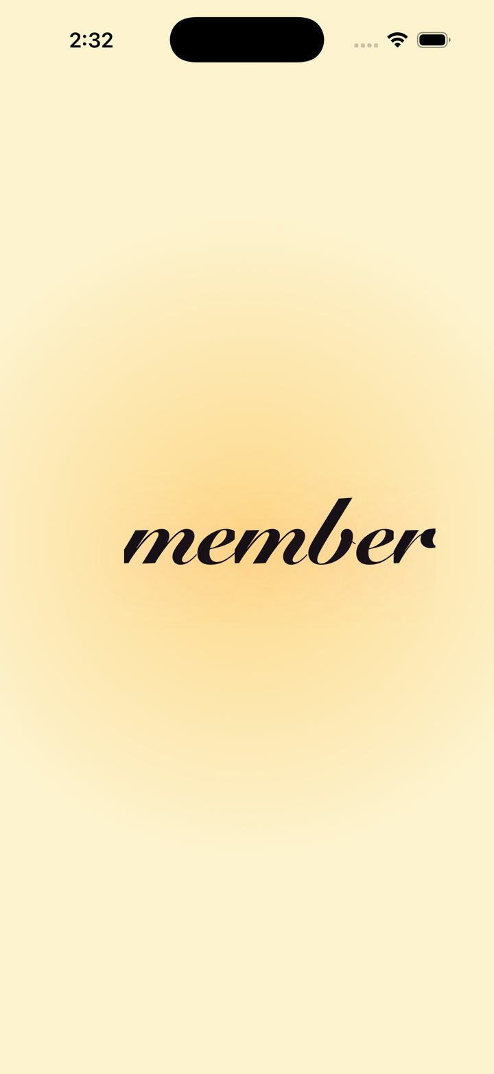 The word member on a warm gradient